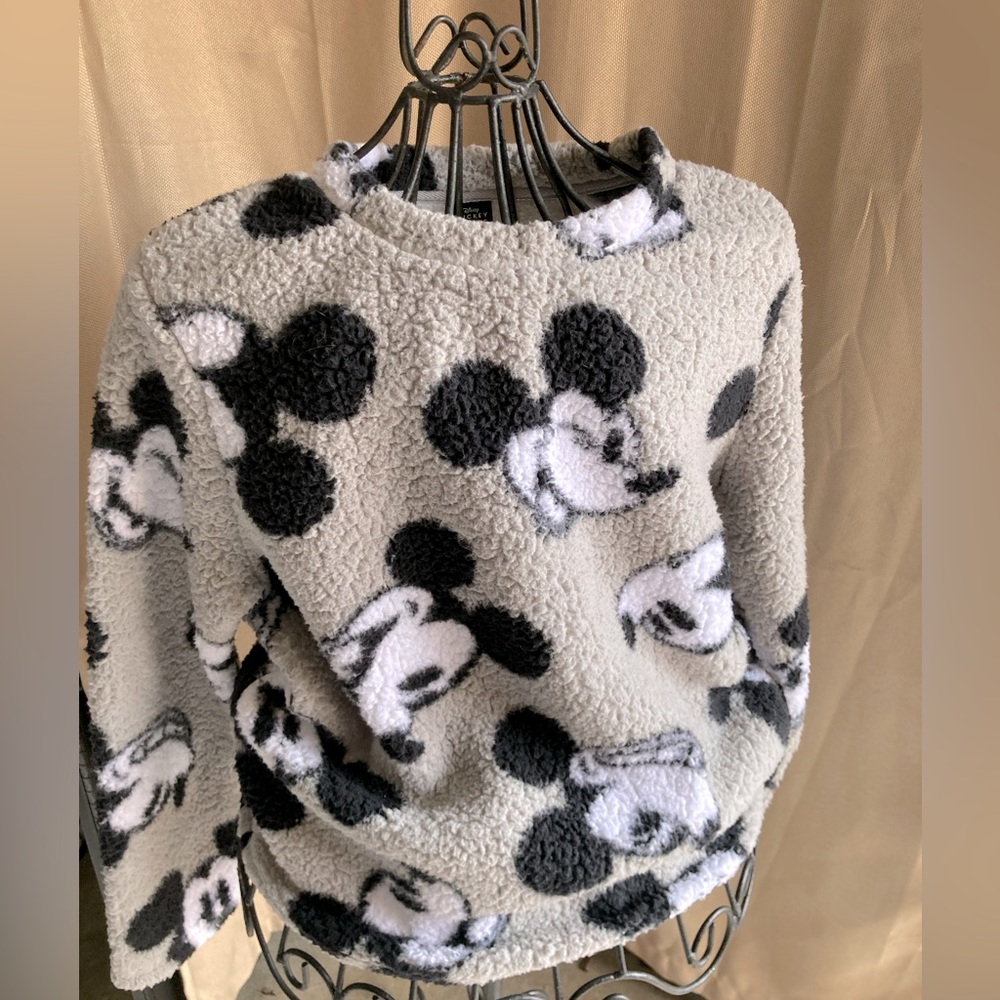 Soft grey and black Mickey Mouse Sweater, size Medium
